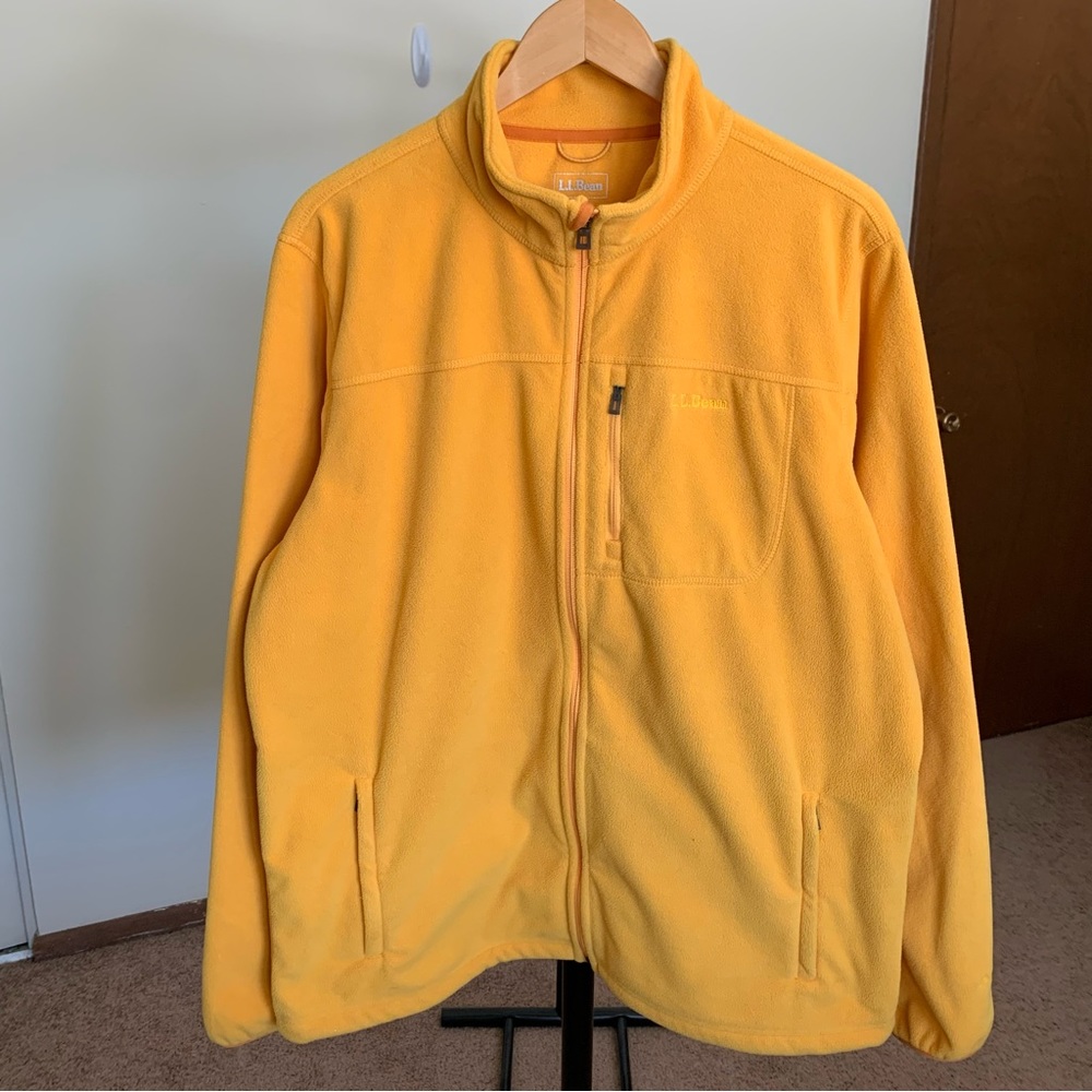 LL Bean Fleece Jacket Gold Men’s Large Tall